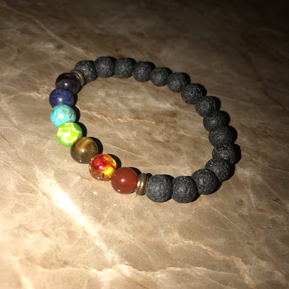 Lava Bead Marble Bracelet